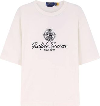 Polo Ralph Lauren Camiseta de canal&eacute; con cuello redondo - Tops - Mujer - Blanco - XL
