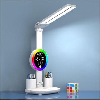 OEM L&aacute;mpara De Escritorio Inal&aacute;mbrica Para Ni&ntilde;os Con Reloj - Led Regulable - 3200 Mah - Portal&aacute;pices - Pantalla Lcd - Calendario - Temperatura - 3 Colores