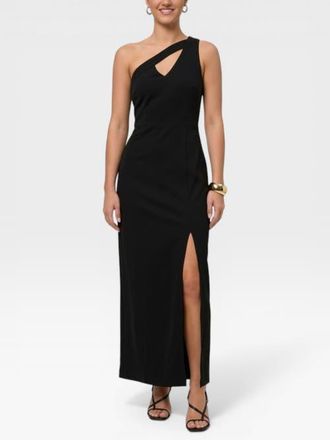 Rachel Roy Lara One-Shoulder Cutout Maxi Dress in Black at Nordstrom, Size Xx-Large