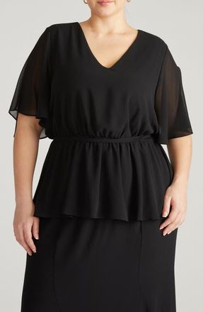 Universal Standard Milou Faux Wrap Top in Black at Nordstrom, Size 4Xl
