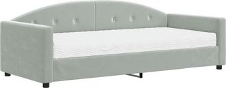 vidaXL Daybed with Mattress Light Grey 90x190 cm Velvet vidaXL
