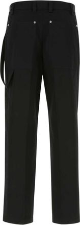 Burberry Mens Cotton Wide-Leg Trouser Black