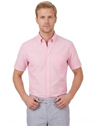 Led&ucirc;b Modern Fit Ledub overhemd korte mouw roze