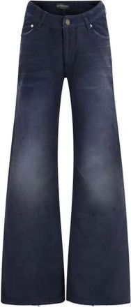 Balenciaga Wide Jeans, female, Blue, Size: W25 Cotton Flared Jeans with Classic Design