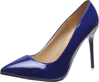 Generic Shoes Women Size 5.5 Fashion Spring and Autumn Womens Fashion High Heels Single Shoes Slim Heels Womens High Heel Shoes Womens Shoes Size 7 Heels (Blu