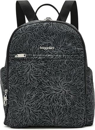 Baggallini Securtex(r) Anti-theft Getaway Backpack Clutch Handbags Midnight Blossom Print, Polyester