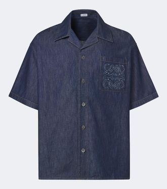 Loewe Camicia Anagram in chambray di cotone