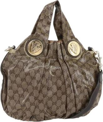 Gucci Pre-owned Canvas Schoudertas - Dames - Vintage Schoudertas - Beige - ONE Size - Vintage