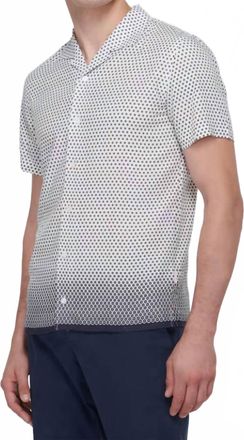 Orlebar Brown Hibbert Floral Bowling Shirt In White/night Iris