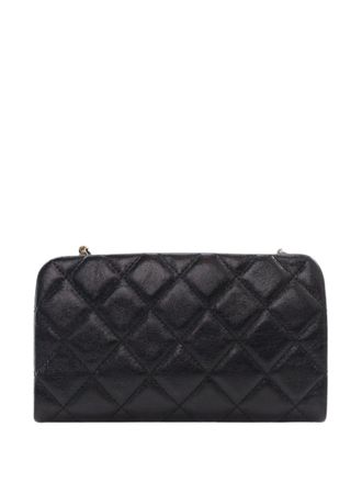 Chanel 2021-2025 Glazed Calfskin Frame Clutch On Chain crossbody bag - women - Calf Leather - One Size - Black