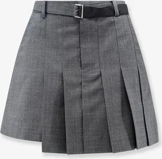 sacai Shorts in lana con pieghe - SACAI - gender_Woman