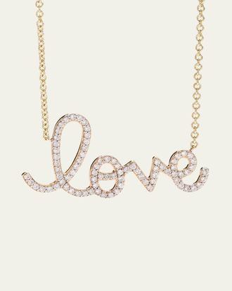 Sydney Evan 14k Diamond Love Script Necklace, Multi Gold