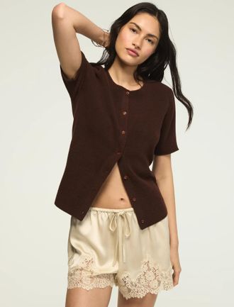 Lucky Brand Womens Cardigan Crew Sweater Tee