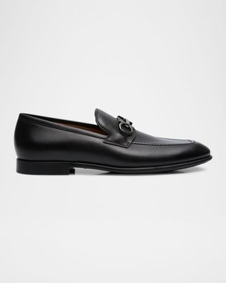 Ferragamo Men & apos;s Foster Smooth Leather Gancini Bit Loafers