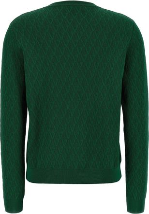 Versace V-Pattern Jacquard Knit Cardigan - green