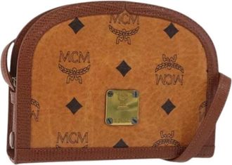 MCM Pre-owned Cross Body Bags, female, Brown, Size: ONE SIZE Pre-owned PVC Leather Shoulder Bag