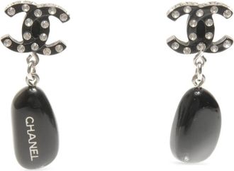 Chanel Orecchini CC con strass 2004 - Argento