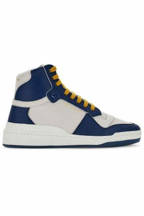 Saint Laurent Blauwe Kalfslederen Mid Top Sneakers