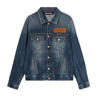 Palm Angels Denim Jacket - Heren - Spijkerjassen - Blauw - L - Denim - Jassen