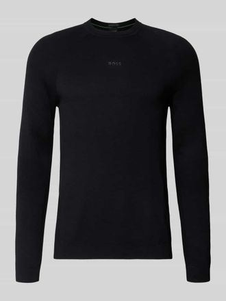 HUGO BOSS Regular Fit Strickpullover mit Woll-Anteil in Black, Gr&ouml;&szlig;e XXL