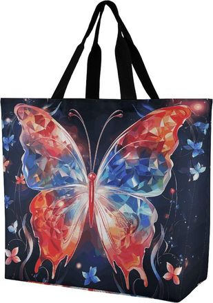 Generic Musica Butterfly Grocery Bag Reusable Women Handbag Eco Friendly Handbags For Work Camping College