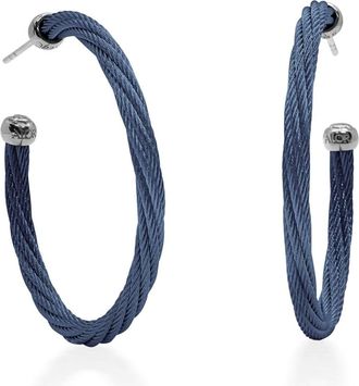 Alór Womens Twisted 1.5 Hoop Earrings In Blueberry