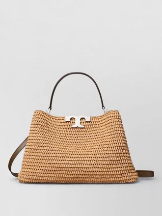 Tory Burch honeycomb crochet satchel shoulder bag leather