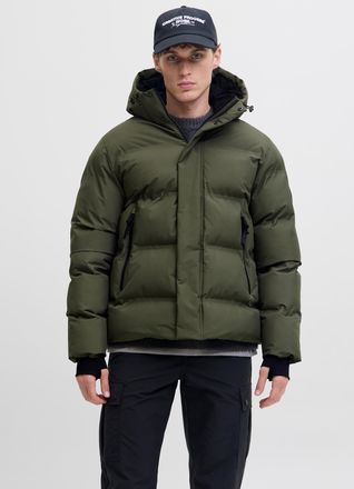 Jack & Jones Steppjacke JACK & JONES JCOFUSION PUFFER JACKET, Herren, Gr. L, grape leaf, Web, Obermaterial: 100% Polyester, unifarben, normal, Rippb&uuml;ndchen, Jacken