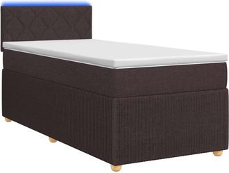 vidaXL Letto Box Spring Con Materasso Marrone Scuro 90 X 200 Cm Vidaxl