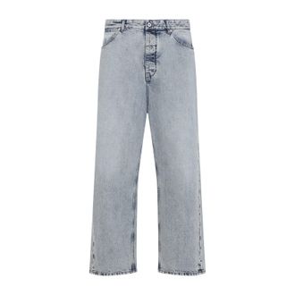 Jil Sander Antartic Blue Cotton 183 Aw 23 Treated Trousers-Uomo