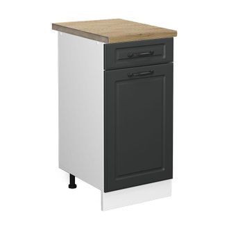 Vicco Mueble Bajo De Cocina R-line, Antracita Casa De Campo, 40 Cm, Et Roble