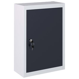 Berkfield Home Wall Mounted Tool Cabinet Industrial Style Metal Grey & Black