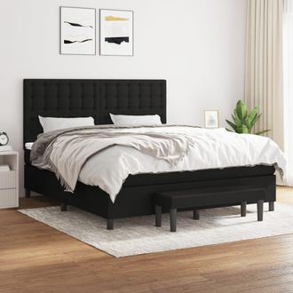vidaXL Vidaxl - Cama Box Spring Con Colch&oacute;n Tela Negro 160x200 Cm