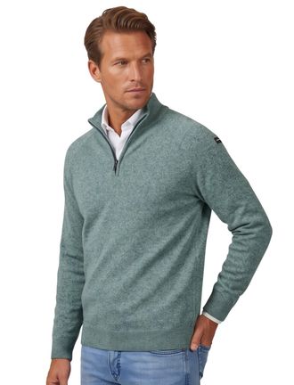 N-Z-A- NEW ZEALAND AUCKLAND Trui New Zealand groen half zip normale fit