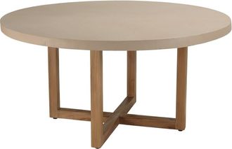 Macabane Mesa de comedor hormig&oacute;n patas cruzadas teca