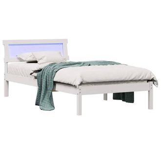 Berkfield Home Modern with LED Strip Lights with Headboard White 90 x 190 cm Sol