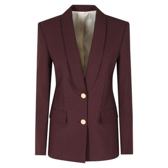 Alberta Ferretti Jassen, Dames, Rood, M, Wol, Tropical Wool Double-Breasted Blazer