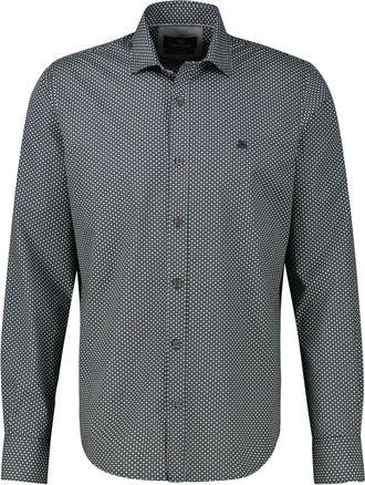 Lerros Langarmhemd LERROS LERROS Langarmhemd in &Uuml;bergr&ouml;ssen, dezent gemustert, Herren, Gr. 4XL, extraweit, light coffee, 100% Baumwolle, Hemden Langarmhemd