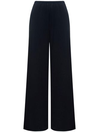 12 Storeez Zijde-jersey broek met wijde pijpen - Zwart