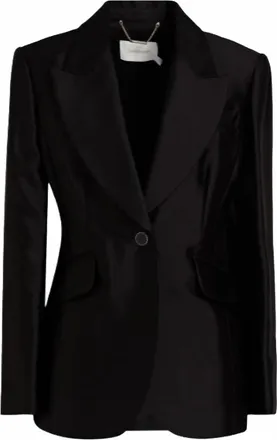 Zimmermann Womens Long Sleeves Wool And Silk Blazer In Black