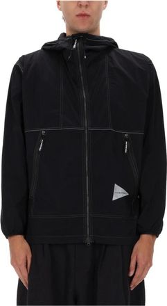 And Wander Technische Volledige Rits Hoodie Jas - Heren - Zomerjassen - Zwart - XL - Nylon - Jassen