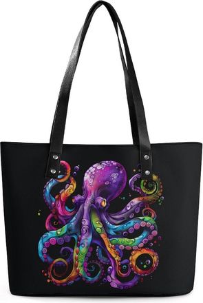 Generic Elegant Colored Elegant Octopus Tote Bags for Women Cute Shoulder Purses Handbags