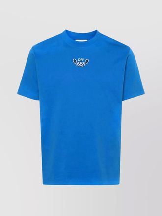 Off-white ribbed logo print cotton t-shirt