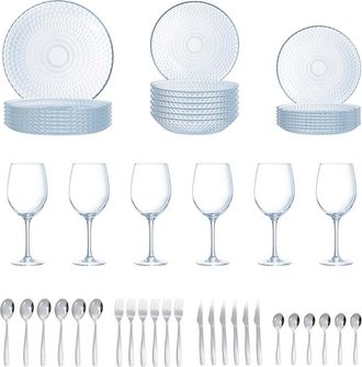 Luminarc Vajilla vidrio opal transparente 48 piezas