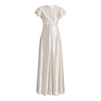 Alberta Ferretti Dames, Jurken, Wit, Maat: M Satijn