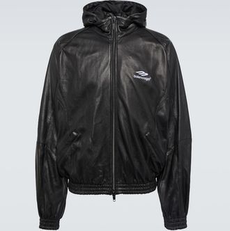 Balenciaga 3B Sports Icon leather track jacket
