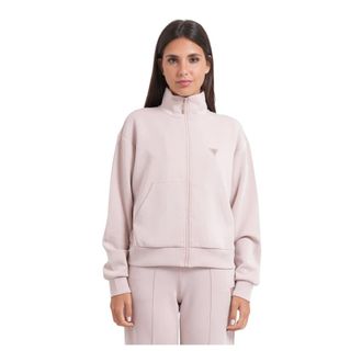 Guess Hoodies & sweatvesten, Dames, Roze, M, Polyester, Sweatshirt met hoge hals