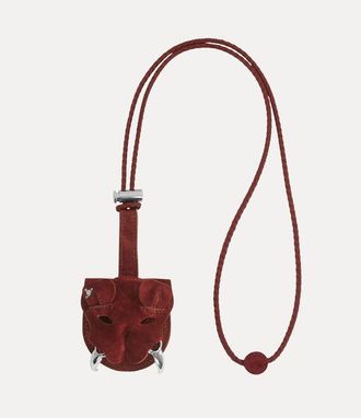 Vivienne Westwood Tiger Head Charm Strap Suede Burgundy One Size Unisex
