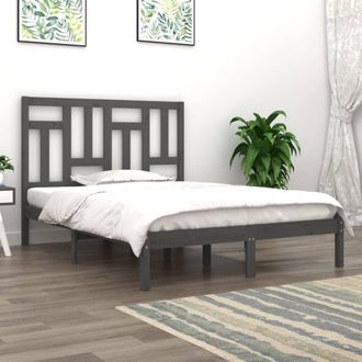 vidaXL Estructura De Cama De Madera Maciza De Pino Gris 200x200 Cm Vidaxl