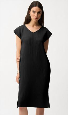 Joseph Ribkoff Sheath V-Neck Midi Dress In Black